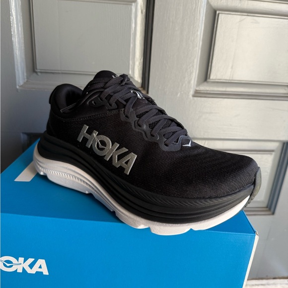 Hoka one one women’s Gaviota 5 wide D Black and White - Picture 6 of 8
